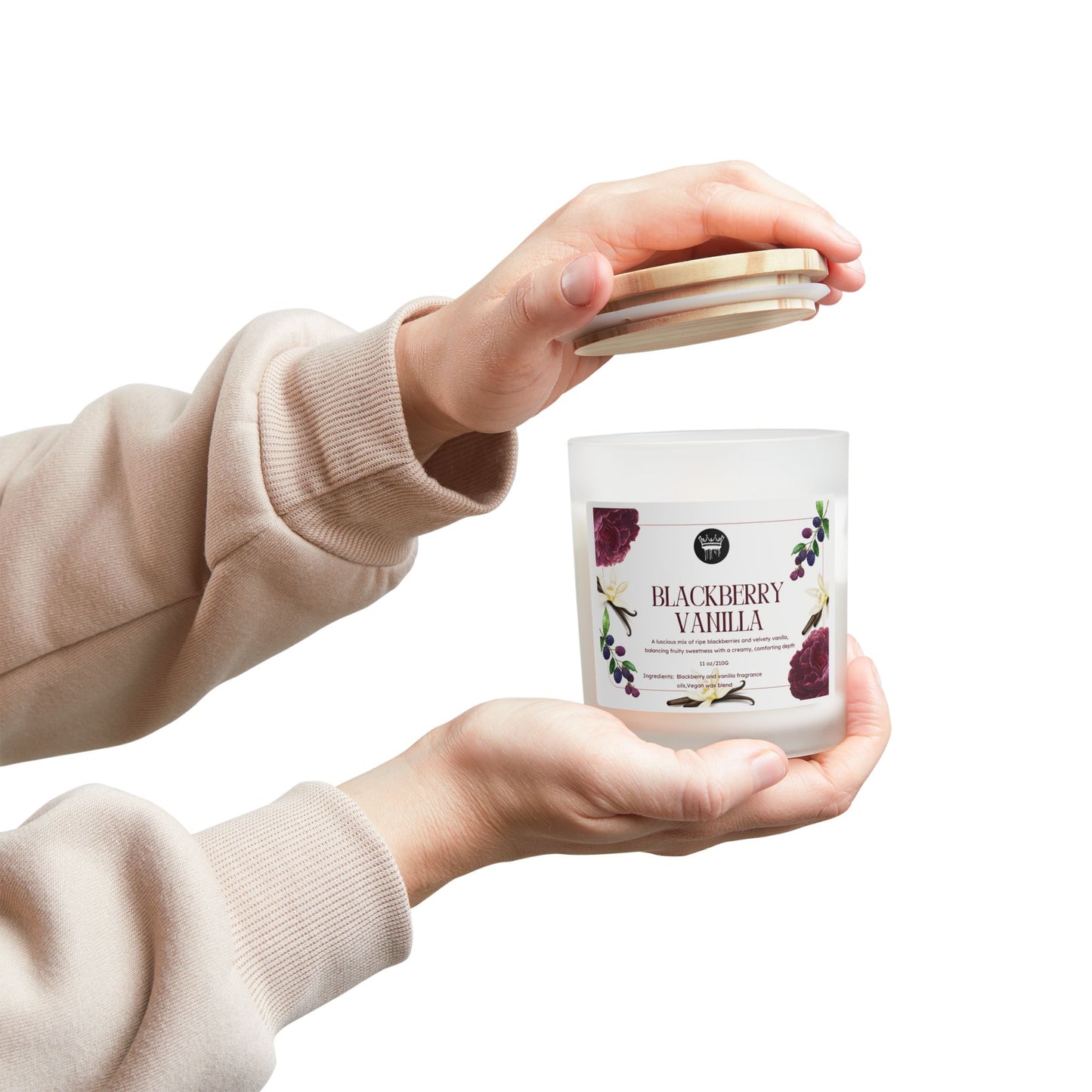 Frosted Glass Candle | Lavender | Blackberry Vanilla, 11oz