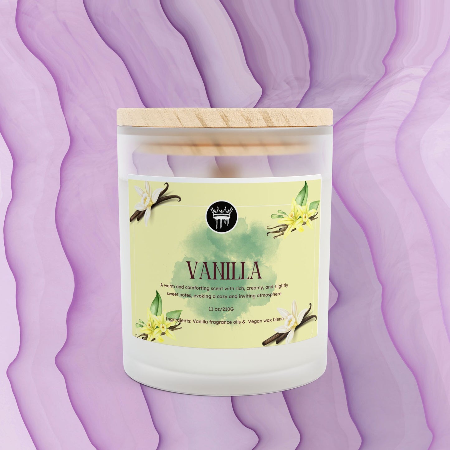 Frosted Glass Candle | Vanilla | Mango Coconut, 11oz