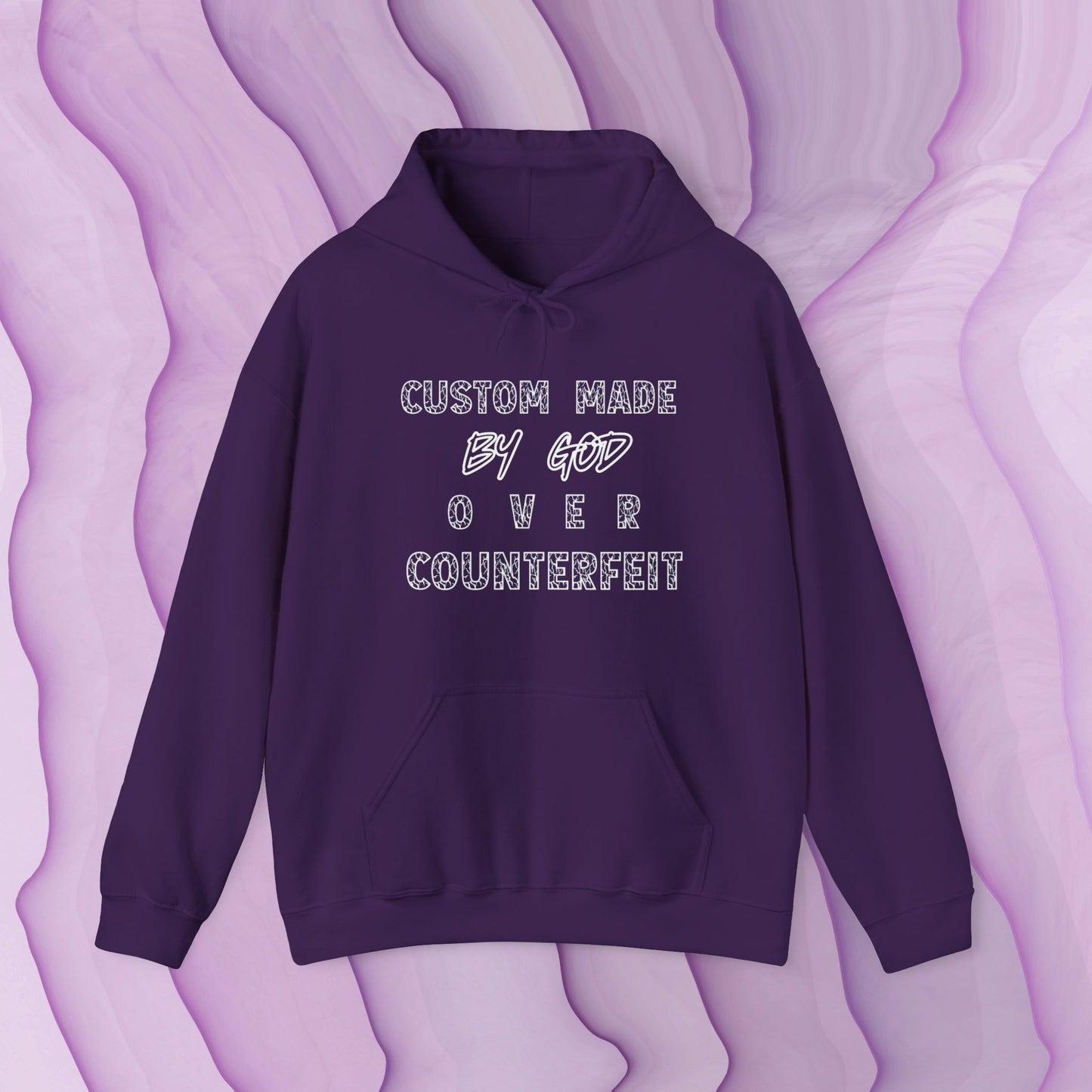 Custom Made by God OVER Counterfeit | White Lightning Edition | Unisex Hoodie Sweatshirt