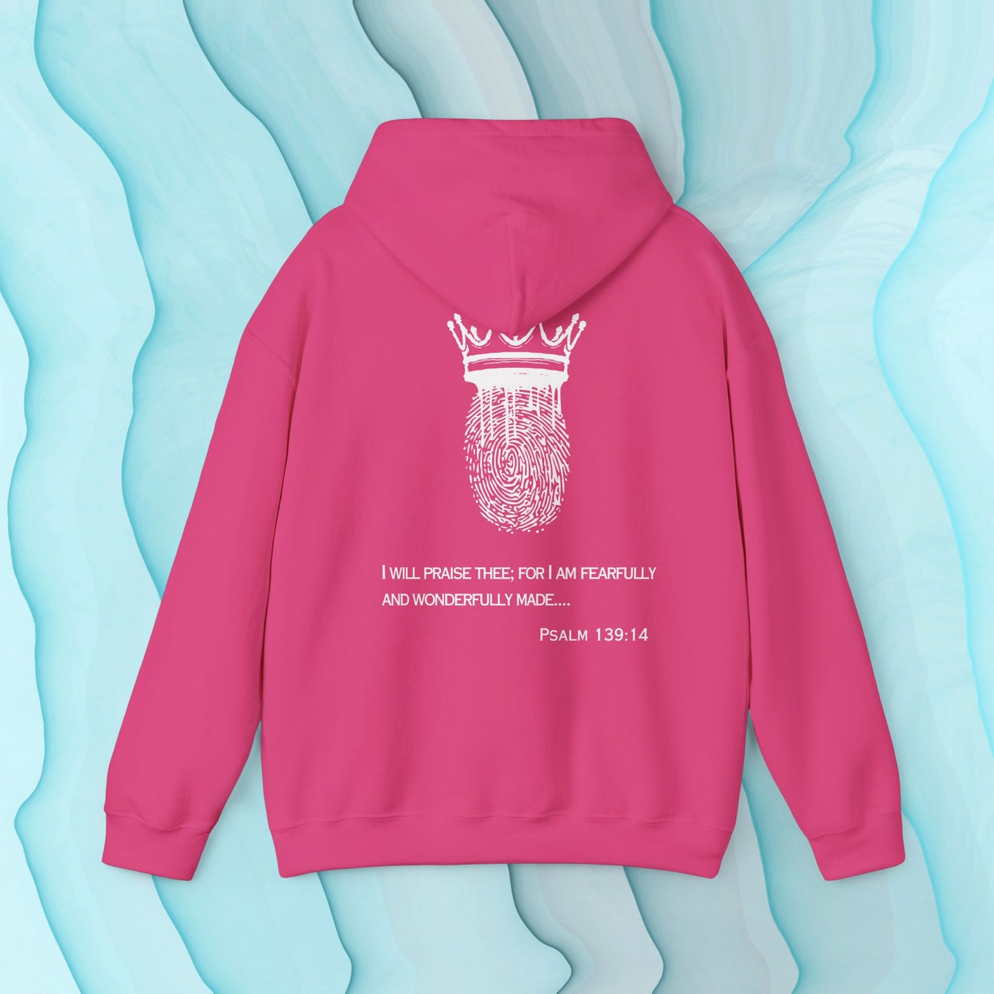 Custom Made by God OVER Counterfeit Blue Bubble Edition | Unisex Hoodie | Front & Back
