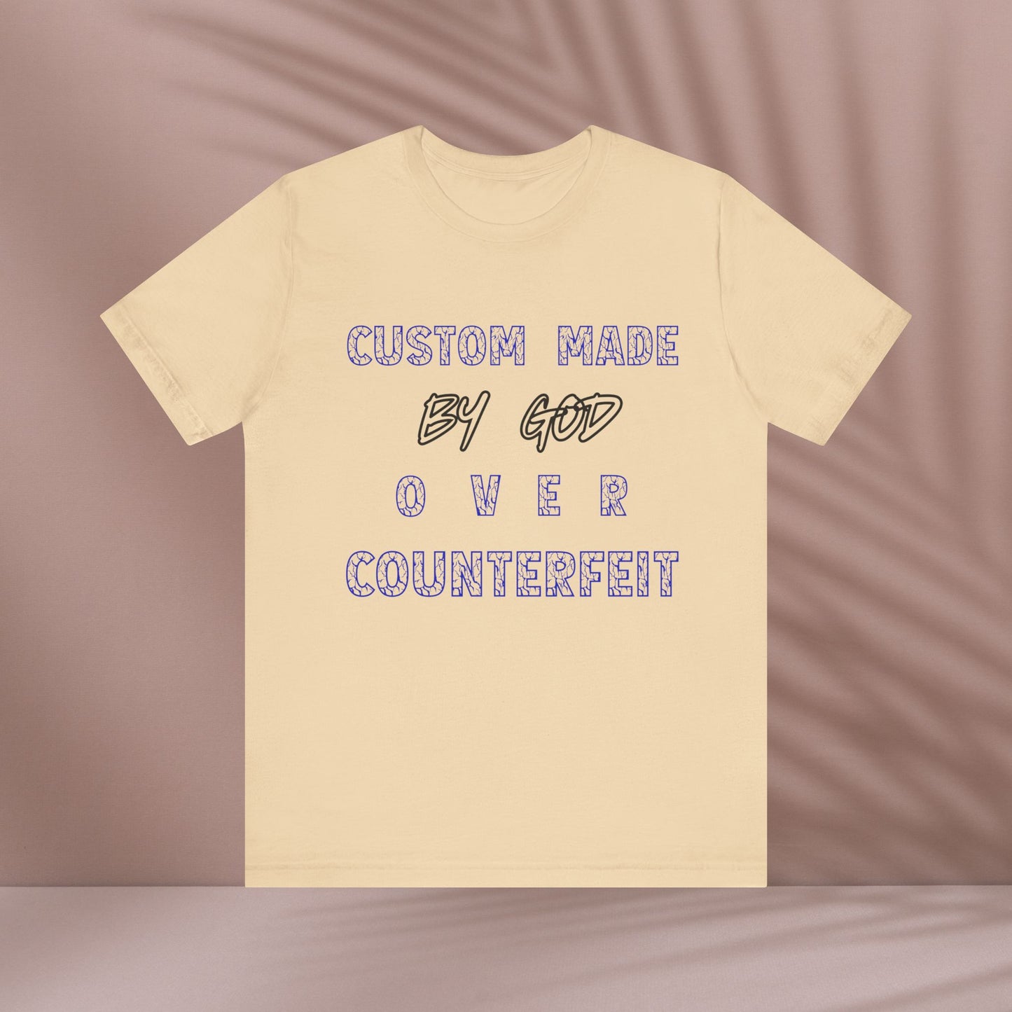 Custom Made By God OVER Counterfeit | Blue Lightning Edition | Unisex T-shirt