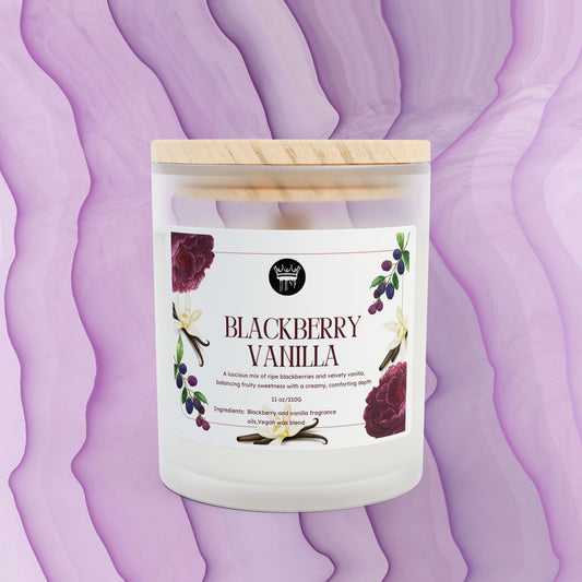 Frosted Glass Candle | Lavender | Blackberry Vanilla, 11oz