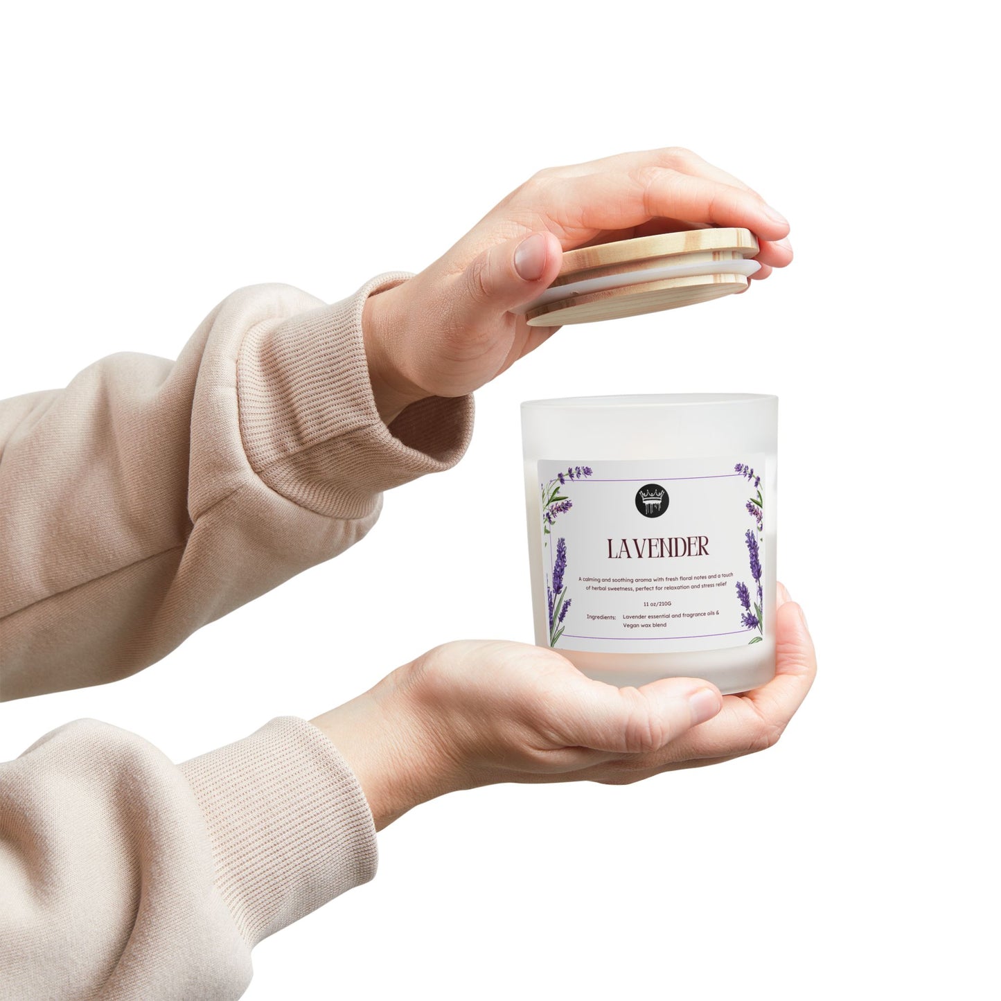 Frosted Glass Candle | Lavender | Blackberry Vanilla, 11oz