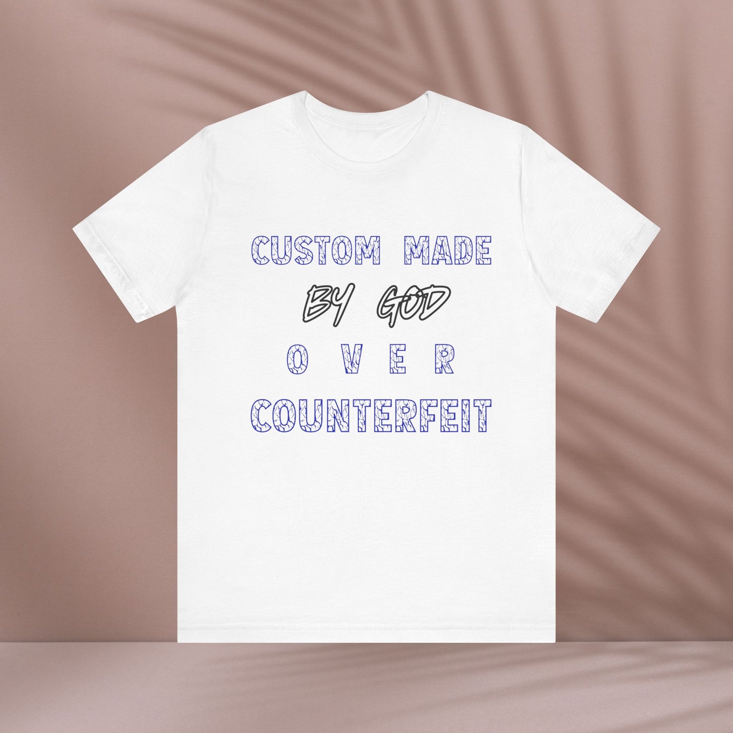 Custom Made By God OVER Counterfeit | Blue Lightning Edition | Unisex T-shirt