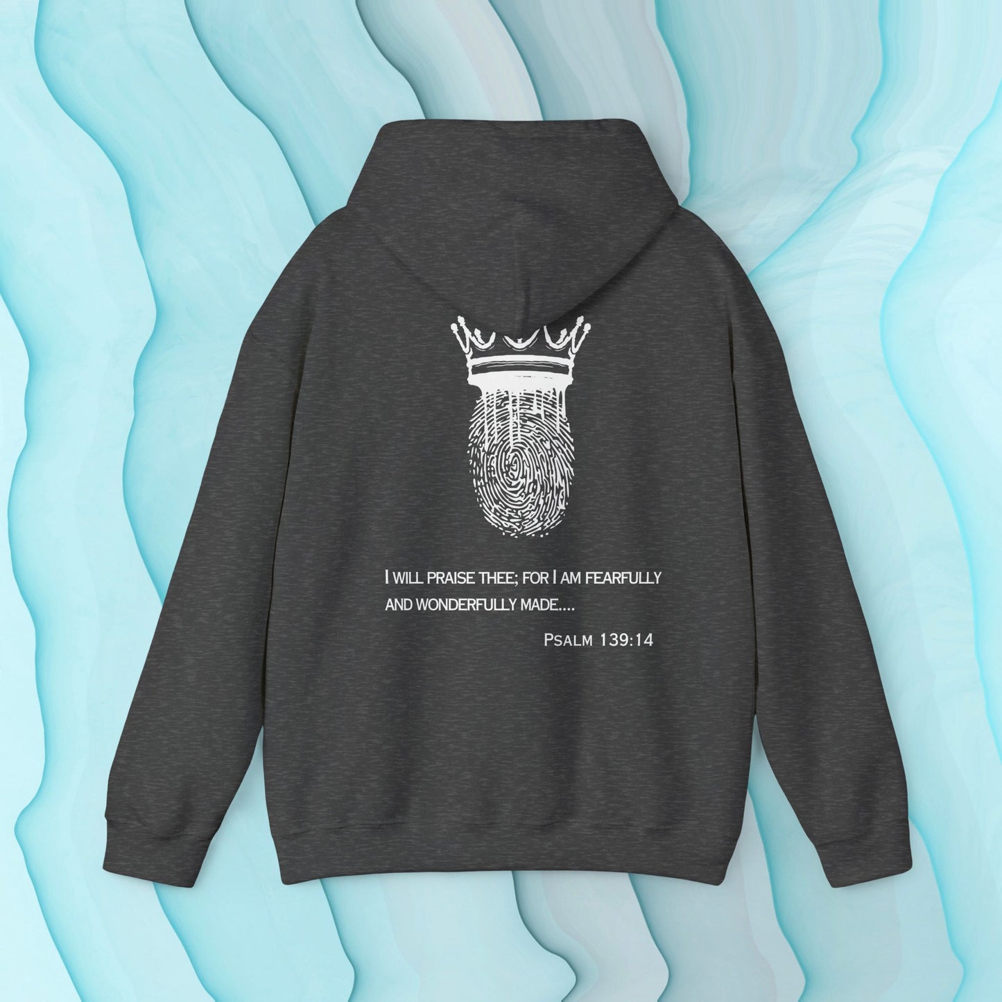 Custom Made by God OVER Counterfeit Blue Bubble Edition | Unisex Hoodie | Front & Back
