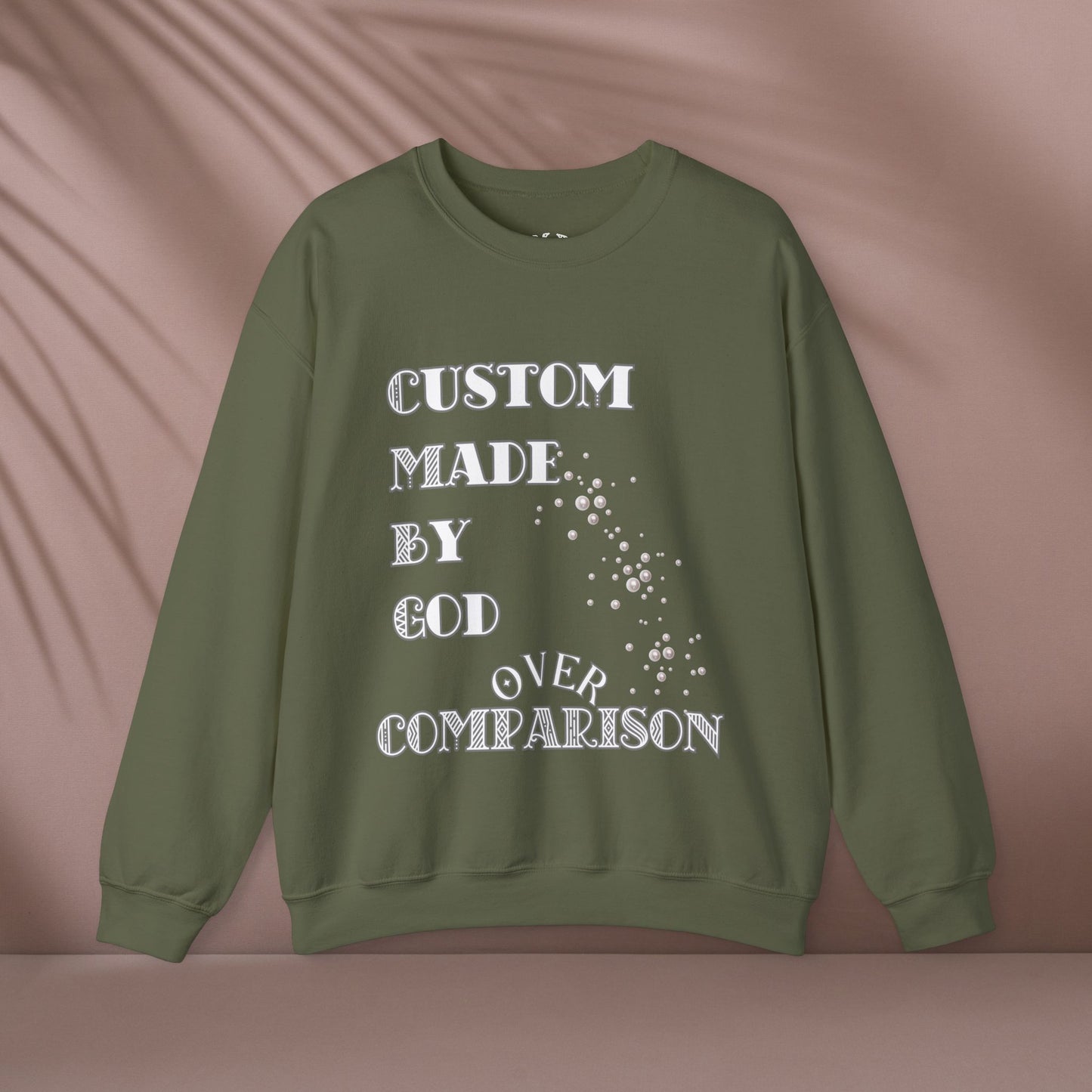 Custom Made By God OVER Comparison | Pearl Edition | Unisex Crewneck Sweatshirt