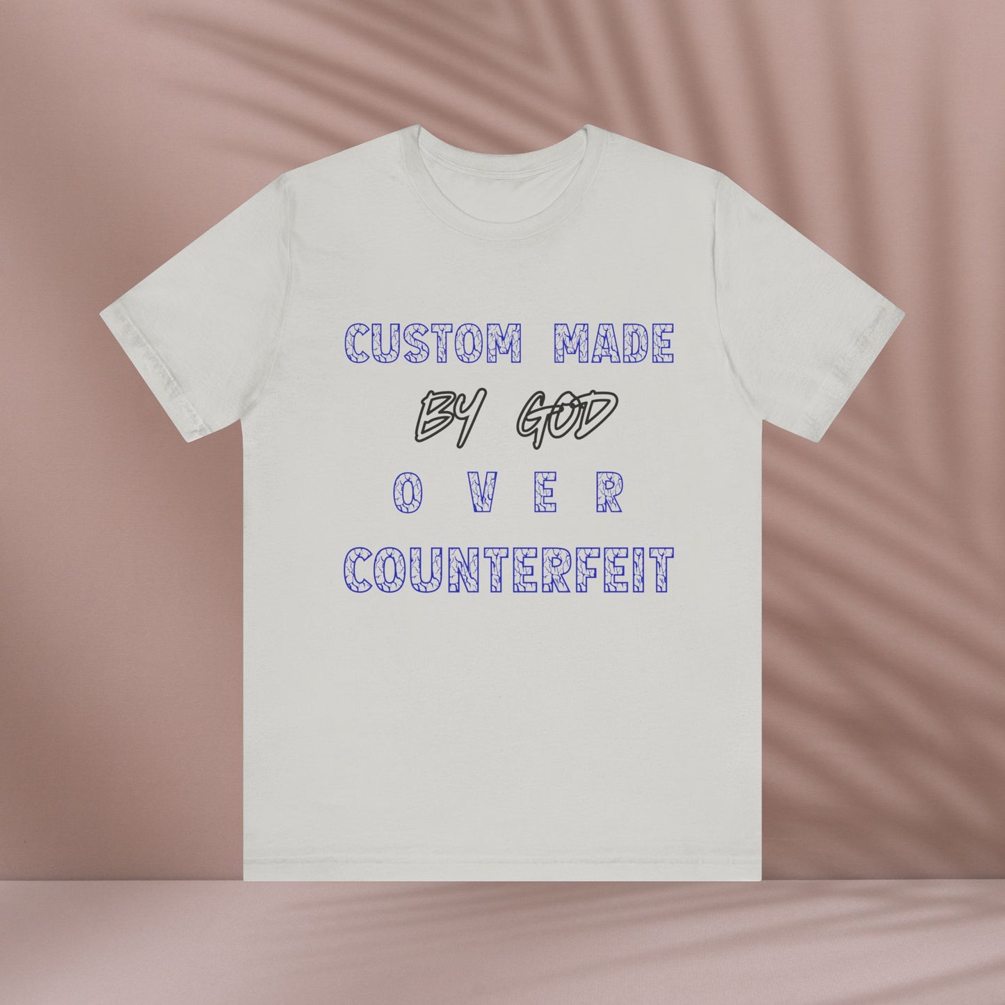 Custom Made By God OVER Counterfeit | Blue Lightning Edition | Unisex T-shirt
