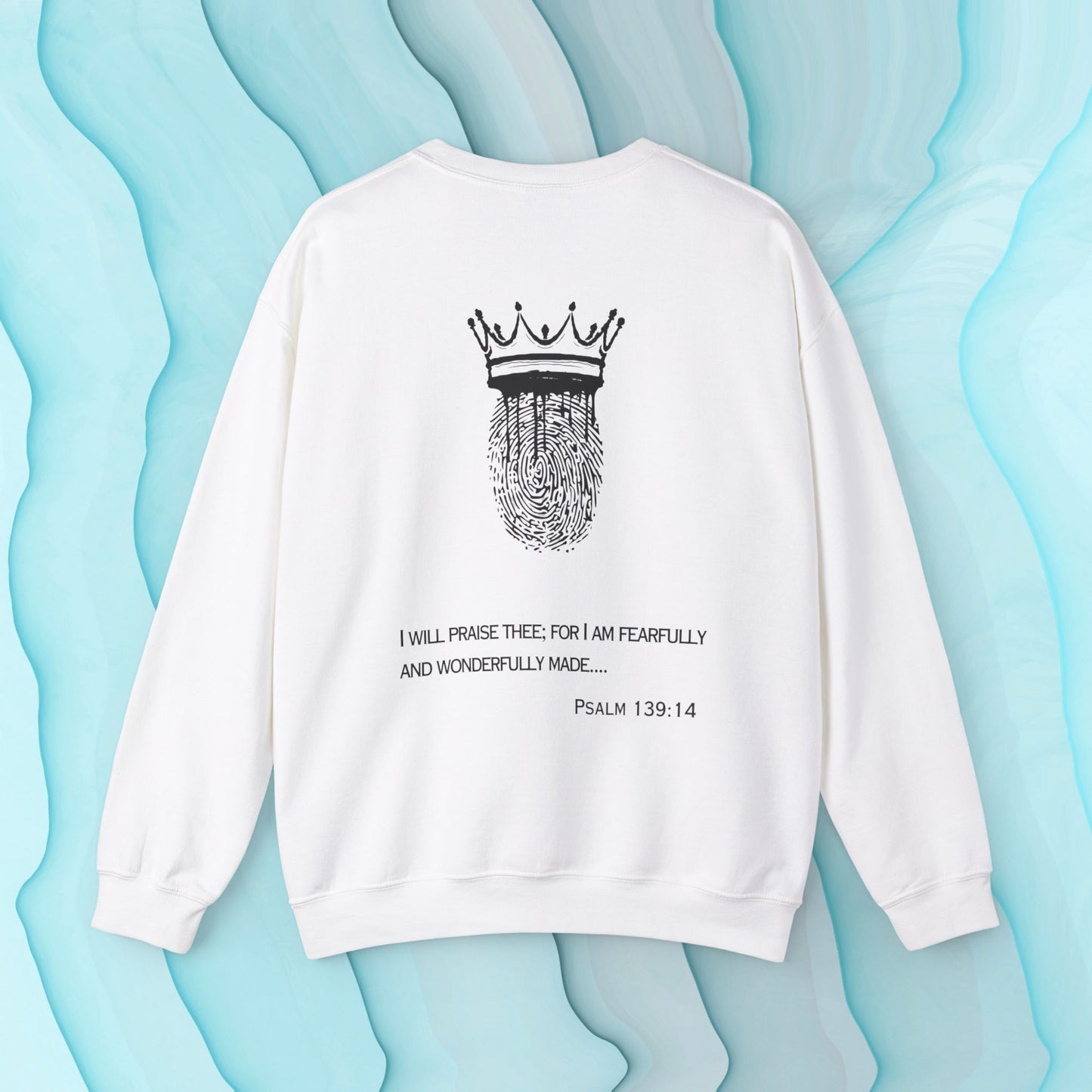Custom Made By God OVER Counterfeit | Black Lightning Edition | Unisex Crewneck Sweatshirt| Front & Back