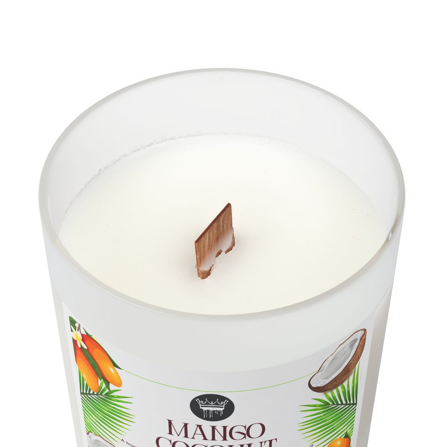 Frosted Glass Candle | Vanilla | Mango Coconut, 11oz