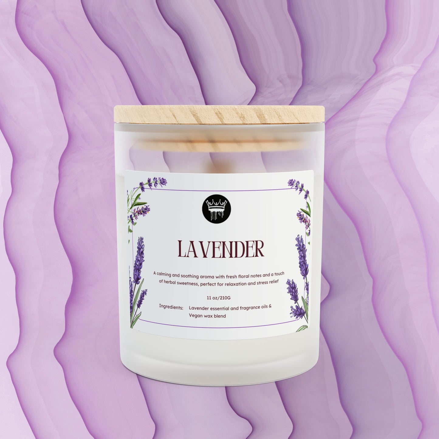 Frosted Glass Candle | Lavender | Blackberry Vanilla, 11oz