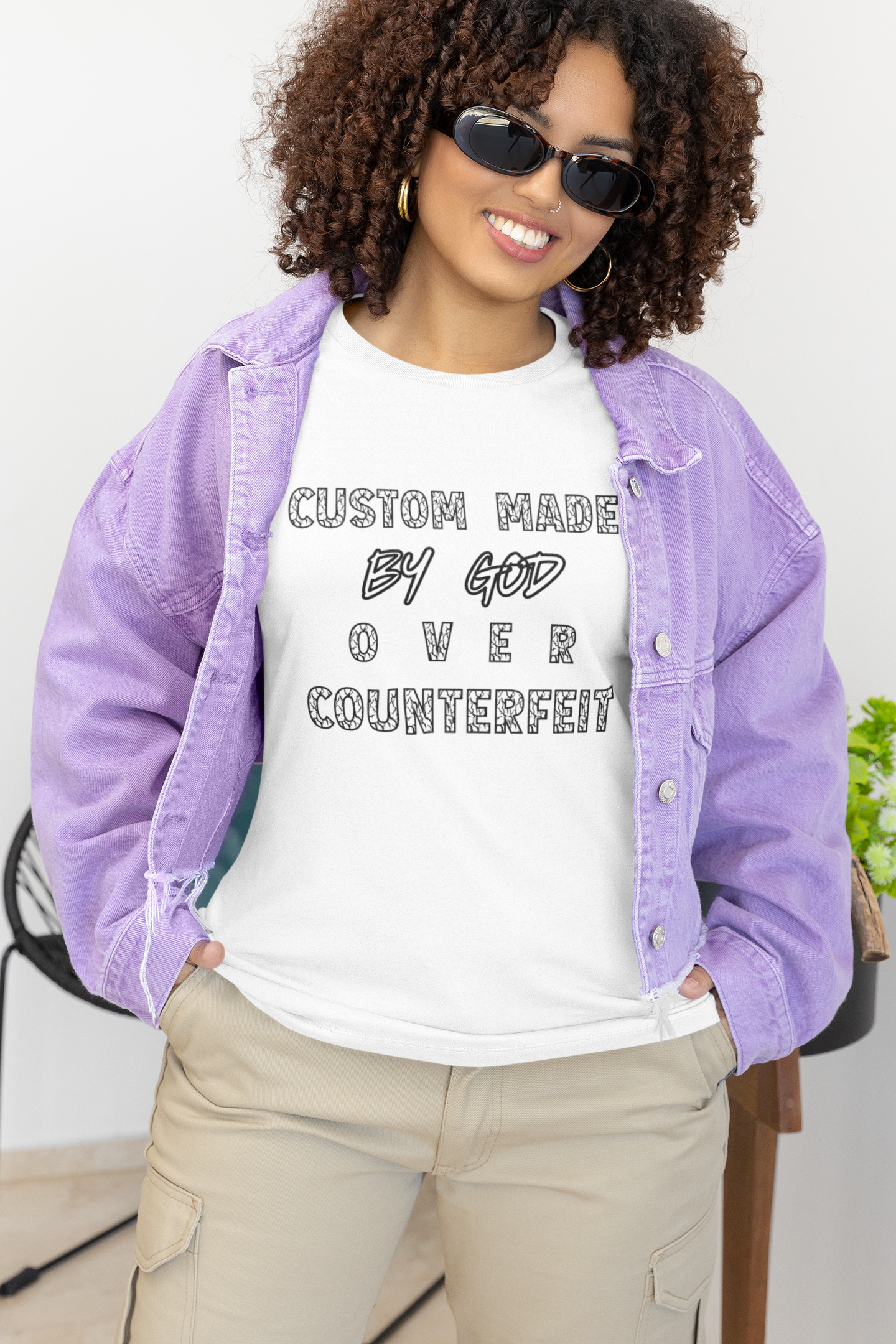 Custom Made By God OVER Counterfeit| Black Lightning Edition| Unisex T-shirt