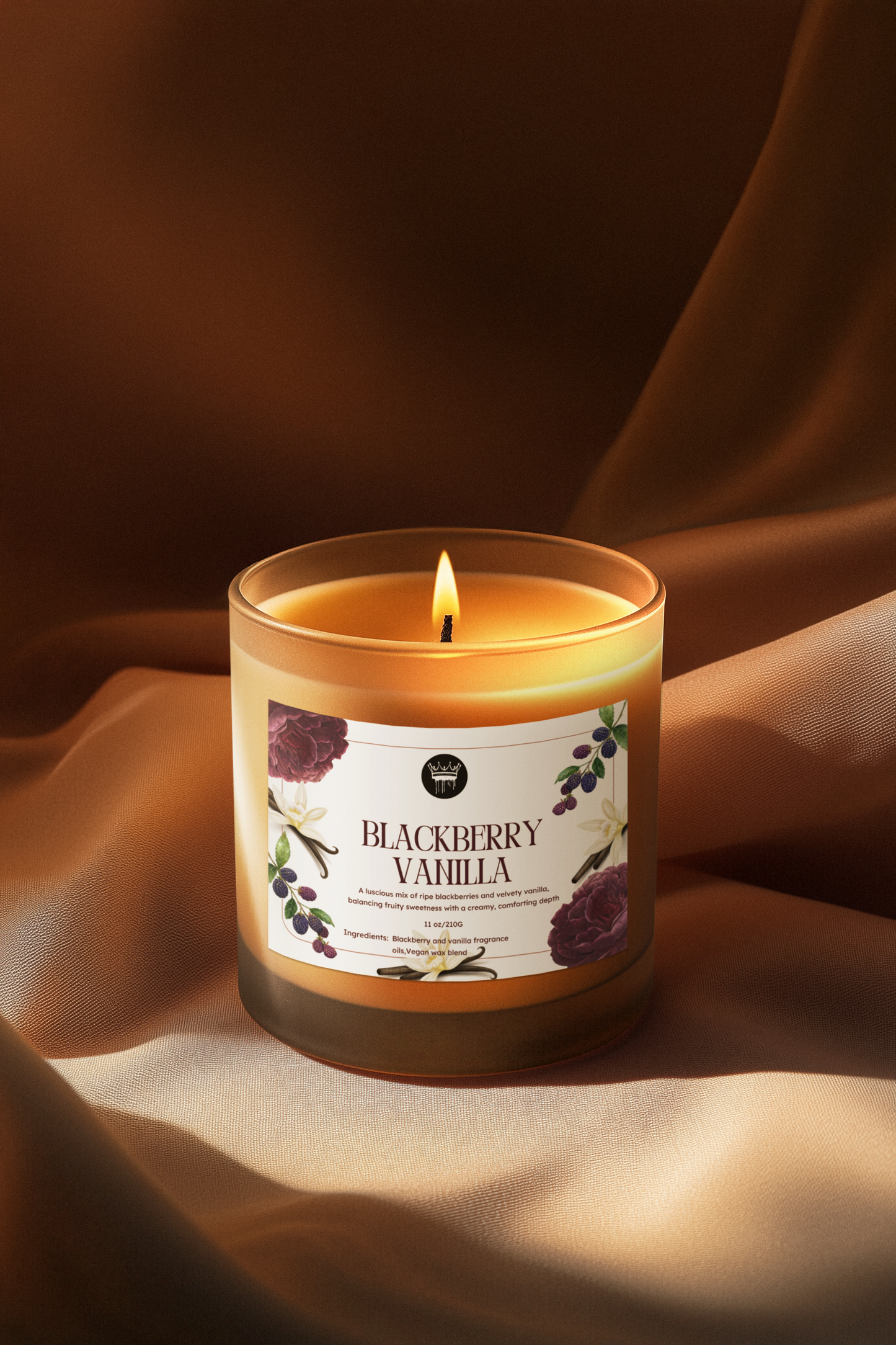 Frosted Glass Candle | Lavender | Blackberry Vanilla, 11oz