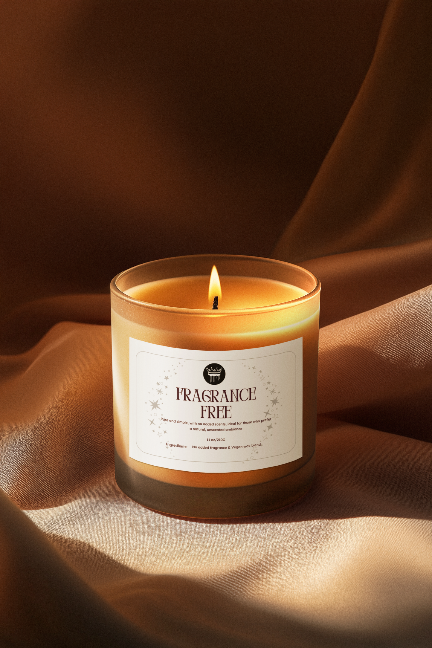 Frosted Glass Candle | Cinnamon Chai | Fragrance-Free, 11oz