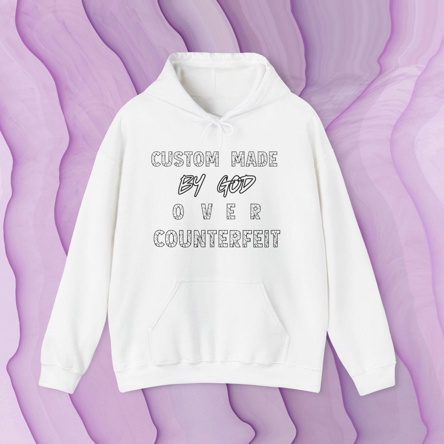 Custom Made by God OVER Counterfeit | Black Lightning Edition | Unisex Hoodie Sweatshirt