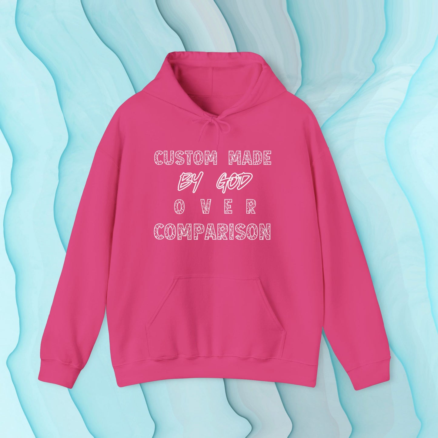 Custom Made by God OVER Comparison | White Lightning Edition | Unisex Hoodie | Front & Back