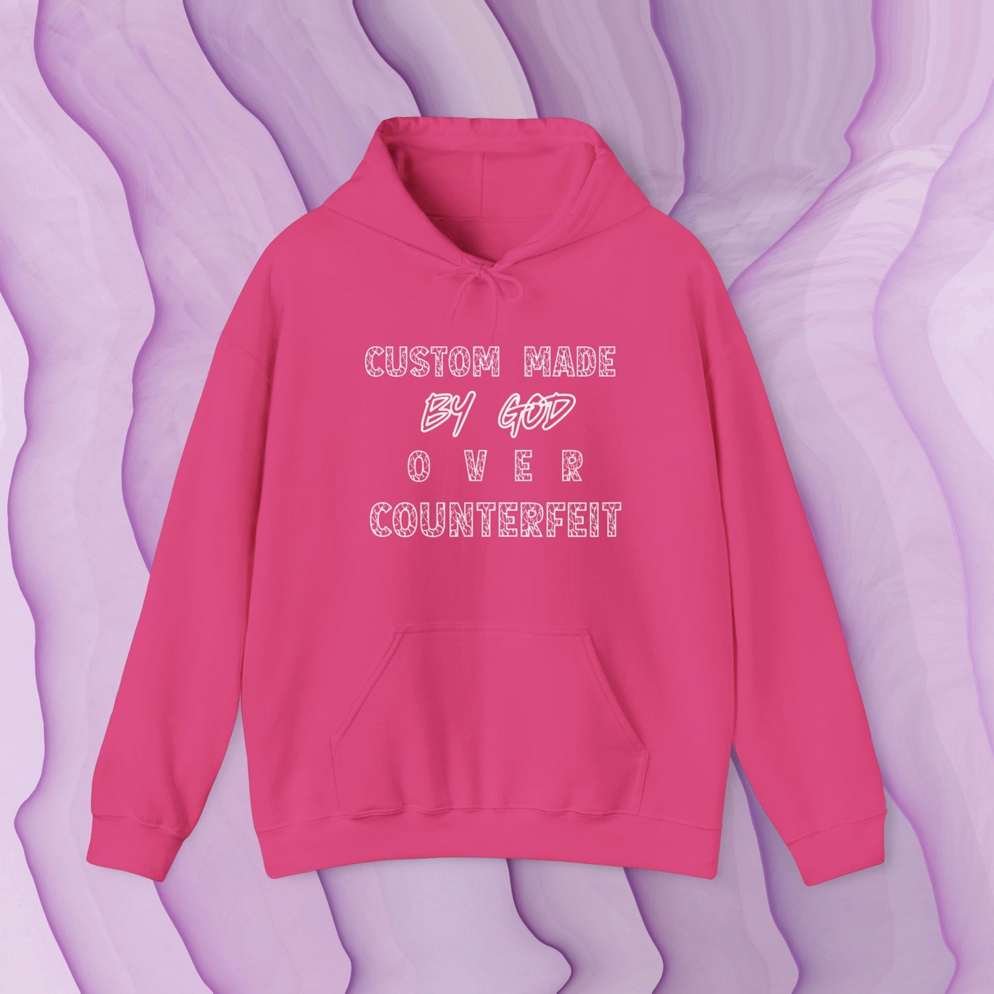 Custom Made by God OVER Counterfeit | White Lightning Edition | Unisex Hoodie Sweatshirt