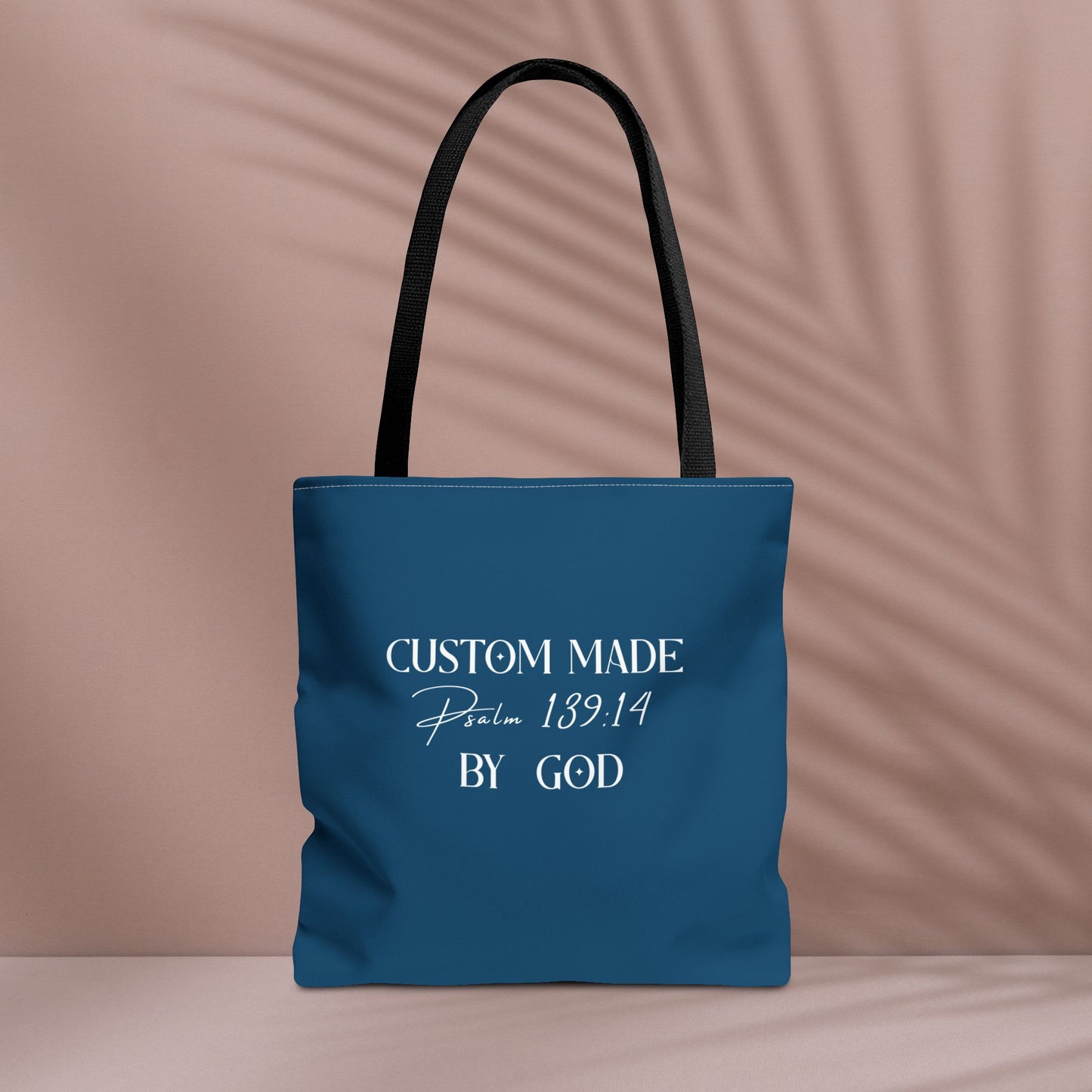 Custom Made by God Blue Tote | Psalm 139:14