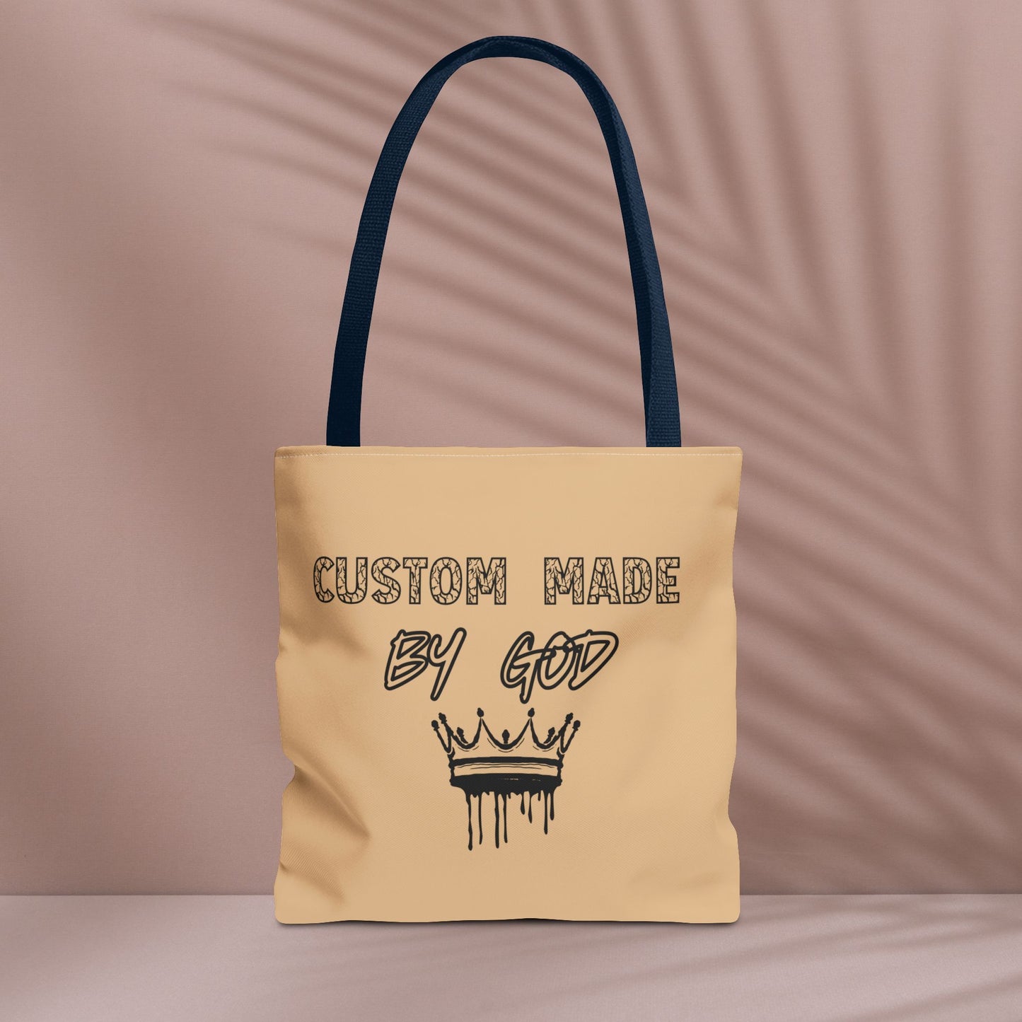 Custom Made by God Tote Bag | 13x13 & 16x16| Tan