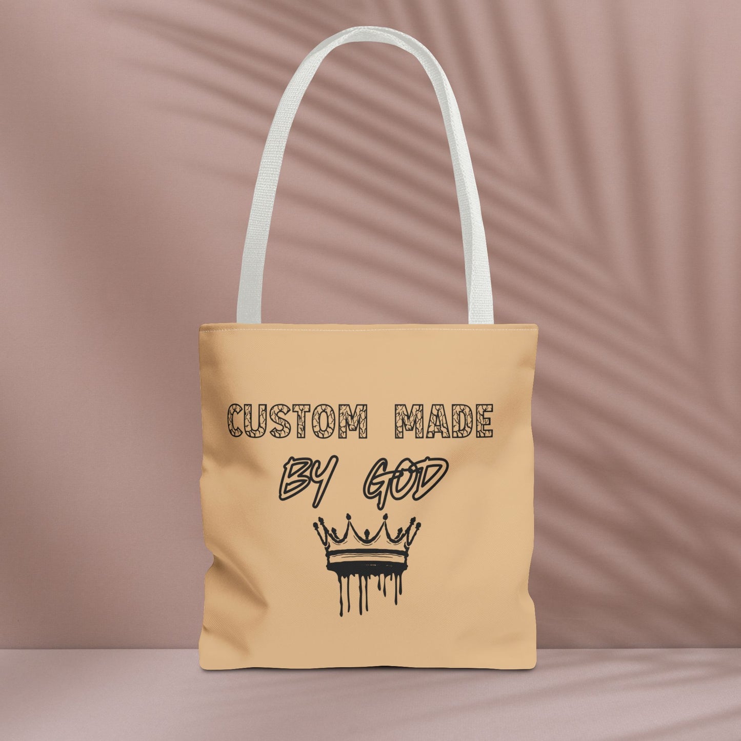 Custom Made by God Tote Bag | 13x13 & 16x16| Tan