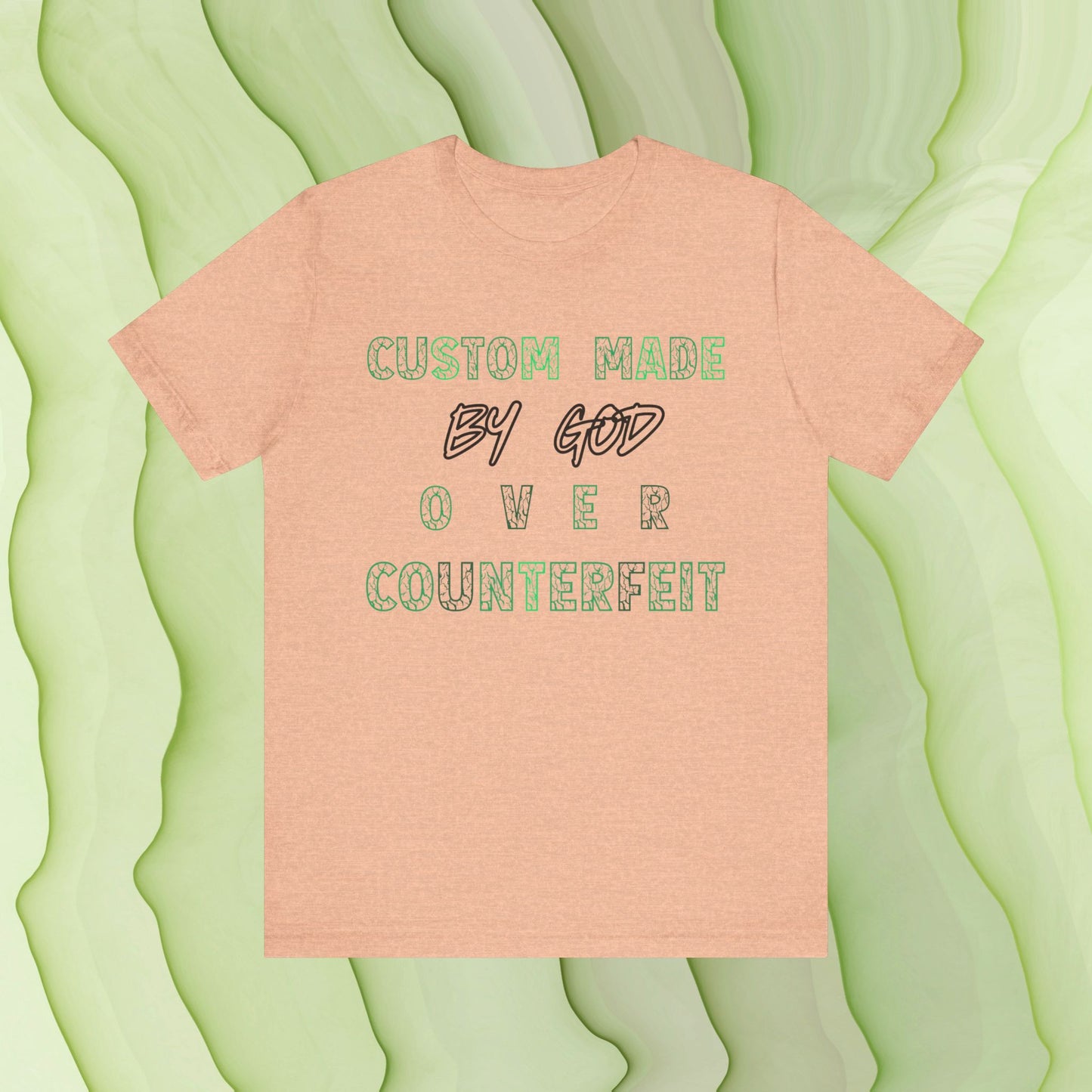 Custom Made By God OVER Counterfeit | Green Lightning Edition | Unisex T-shirt