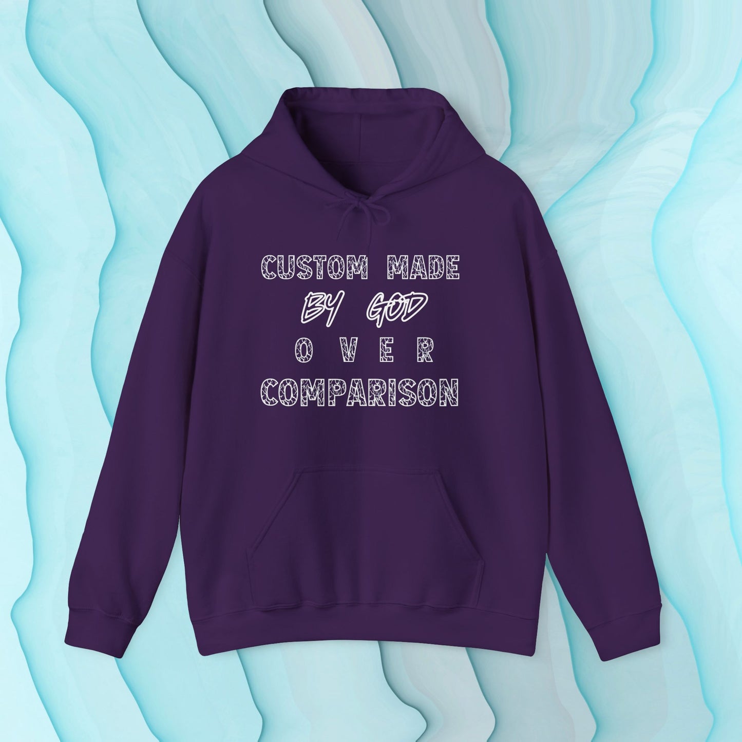 Custom Made by God OVER Comparison | White Lightning Edition | Unisex Hoodie | Front & Back