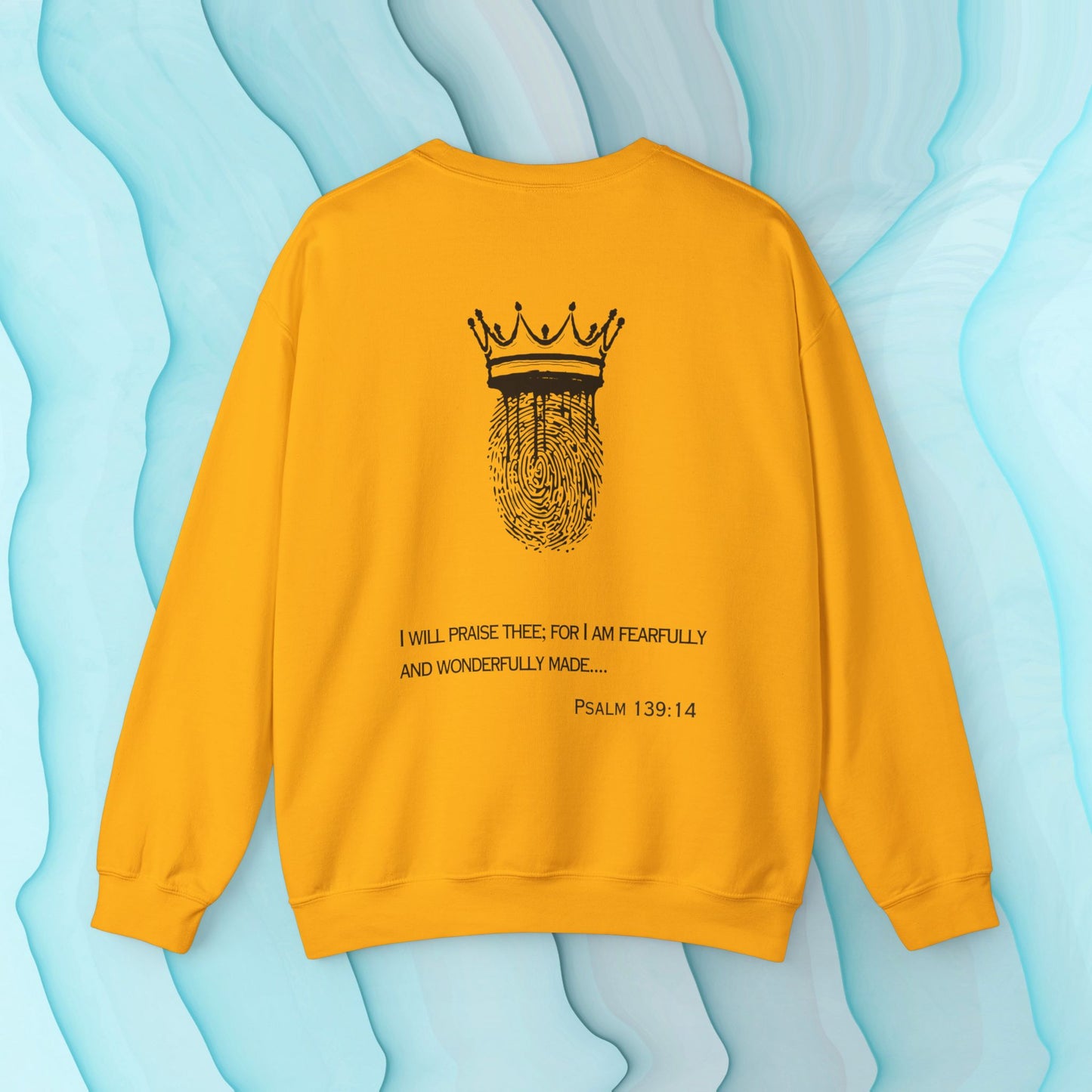 Custom Made By God OVER Counterfeit | Black Lightning Edition | Unisex Crewneck Sweatshirt| Front & Back