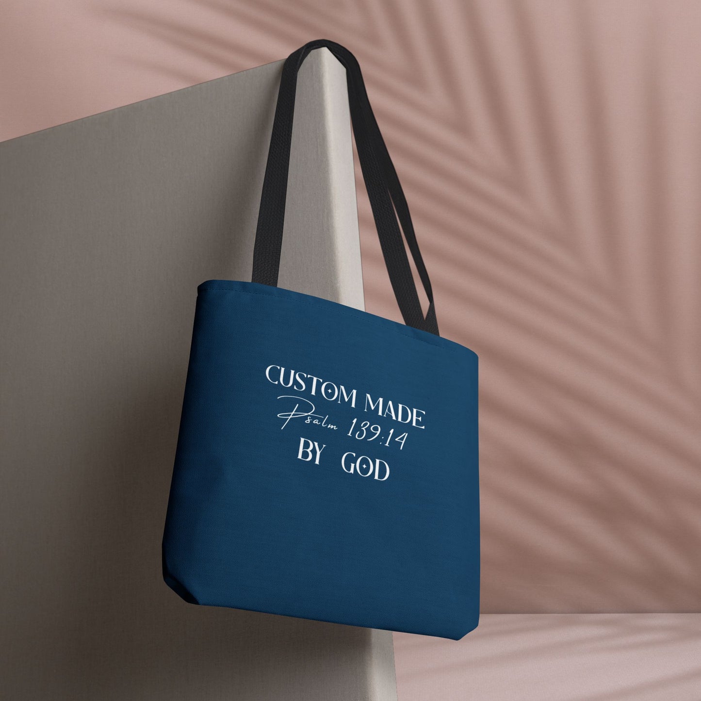 Custom Made by God Blue Tote | Psalm 139:14
