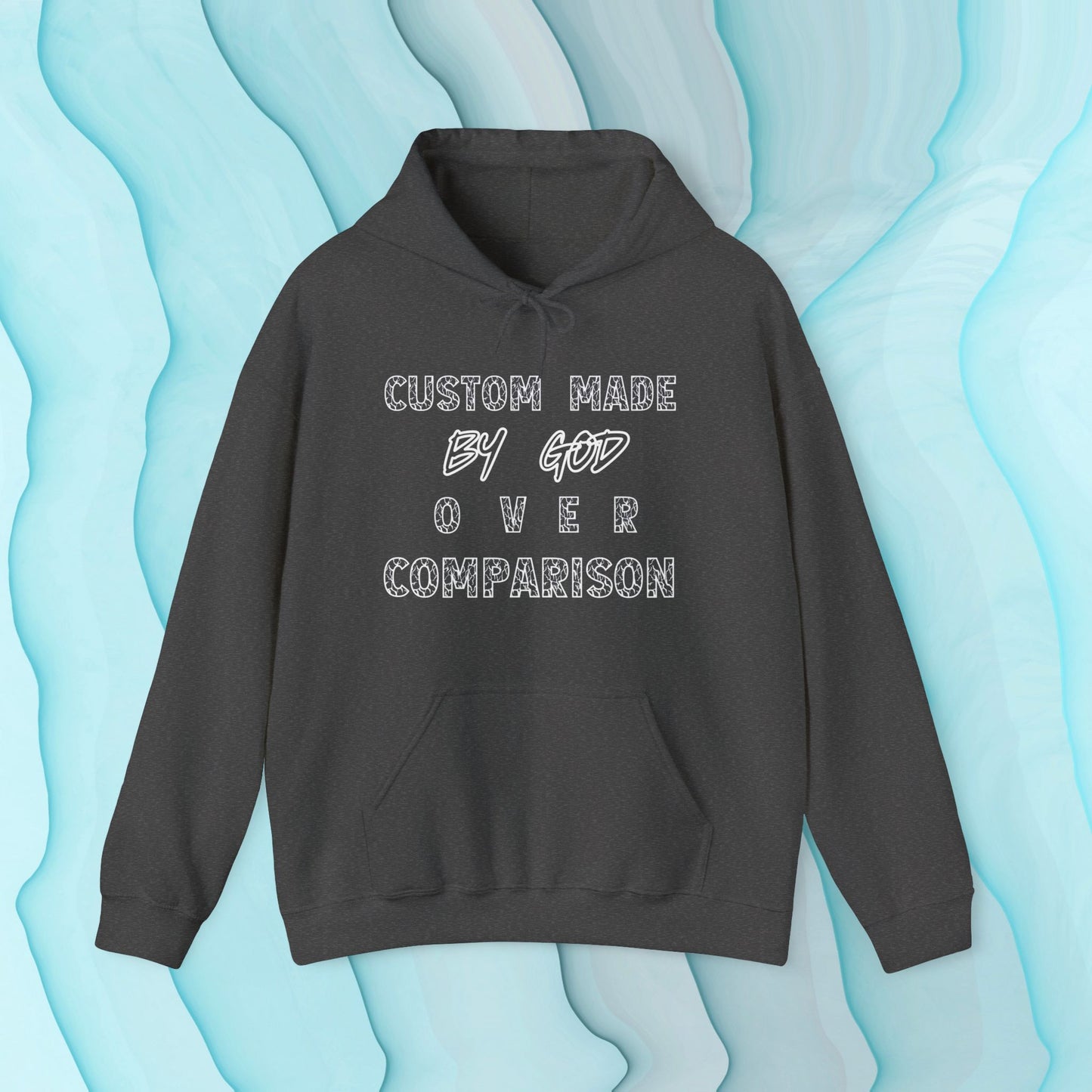 Custom Made by God OVER Comparison | White Lightning Edition | Unisex Hoodie | Front & Back