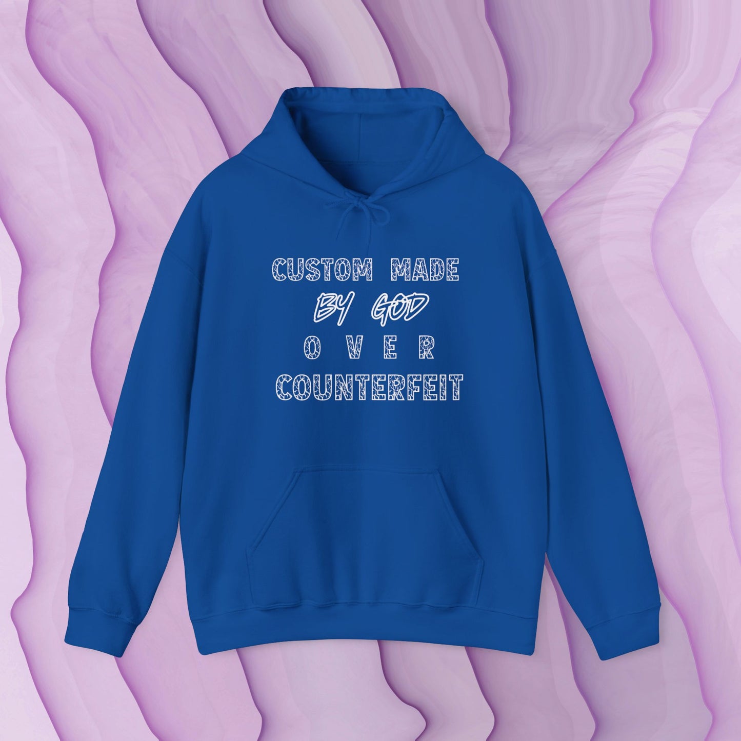 Custom Made by God OVER Counterfeit | White Lightning Edition | Unisex Hoodie Sweatshirt