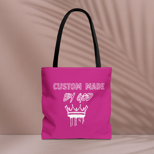 Custom Made by God Tote Bag| 13x13 | 16x16| Pink