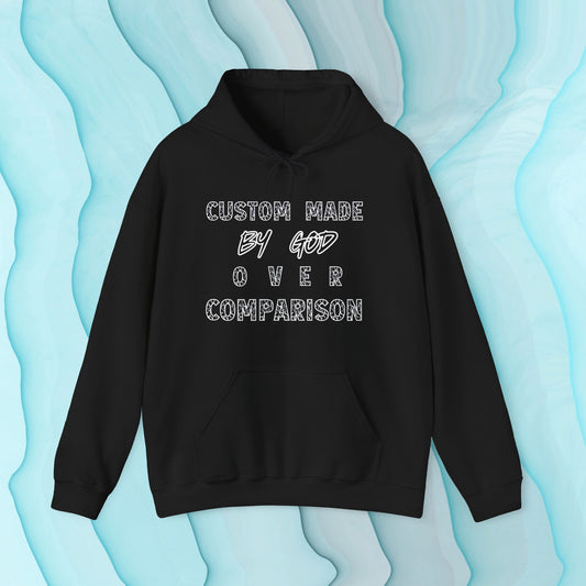 Custom Made by God OVER Comparison | White Lightning Edition | Unisex Hoodie | Front & Back