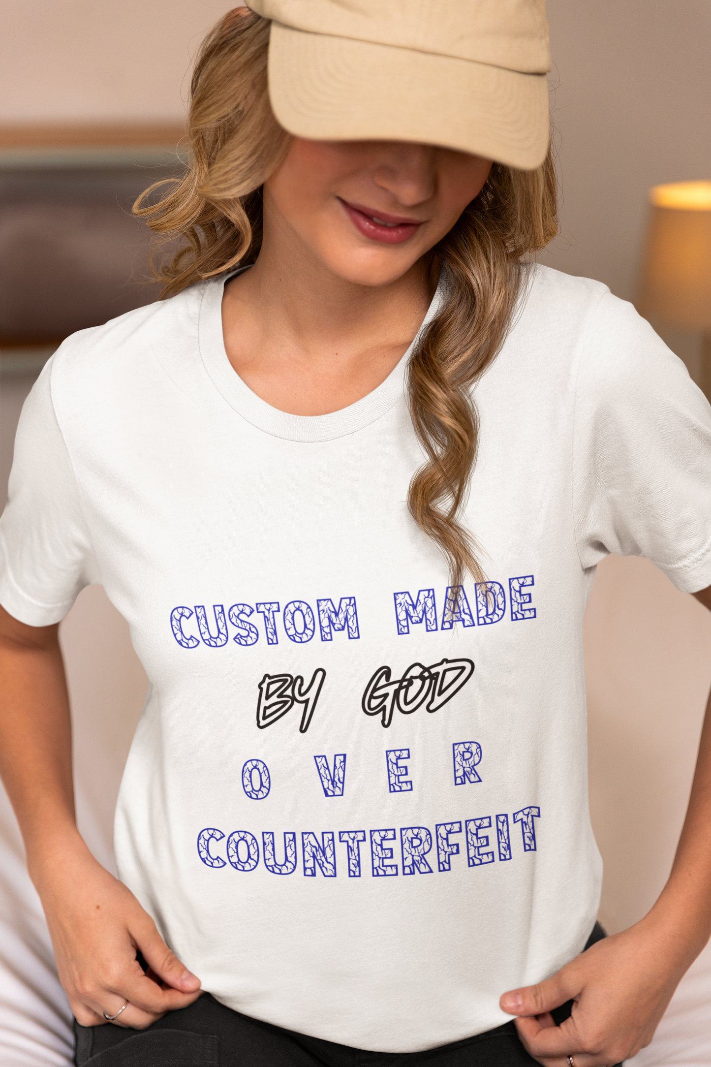 Custom Made By God OVER Counterfeit | Blue Lightning Edition  | Unisex T-shirt